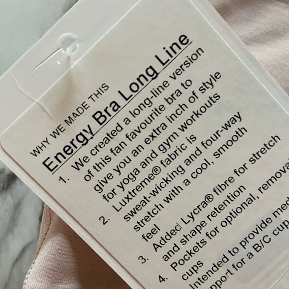 Lululemon Energy Bra Long Line in Pink Bliss - Picture 3 of 3